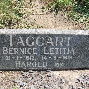 TAGGART Bernice Letitia 1912-1919 :: TAGGART Harold -1914
