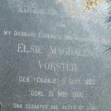VORSTER Elsie Magdalena nee CRONJE 1903-1966