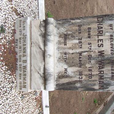 WARMAN Charles W. 1870-1938 &amp; Johanna B. 1871-1959