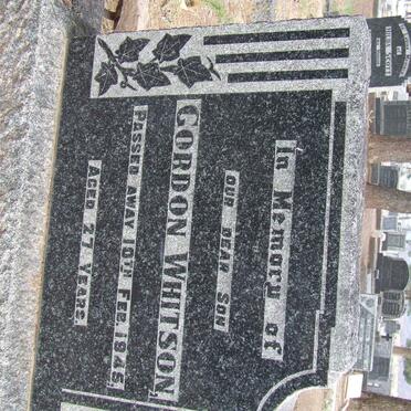 WHITSON Gordon -1945 :: WHITSON W.J. -1954 &amp; Ethel Frances Nora SCOTT -1967