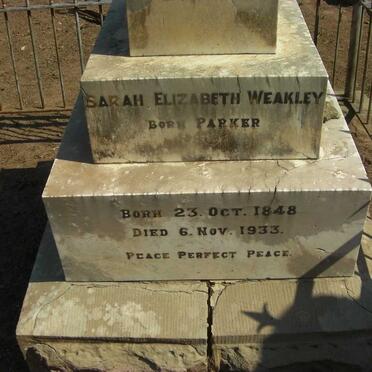 WEAKLEY Sarah Elizabeth nee PARKER 1848-1933
