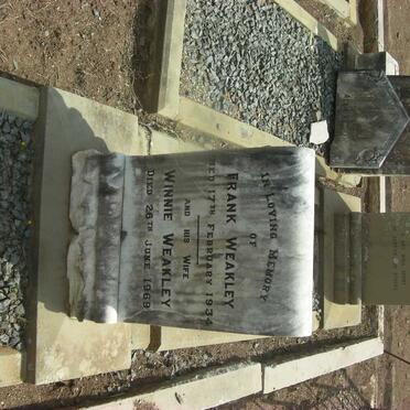 WEAKLEY Frank -1934 &amp; Winnie -1969