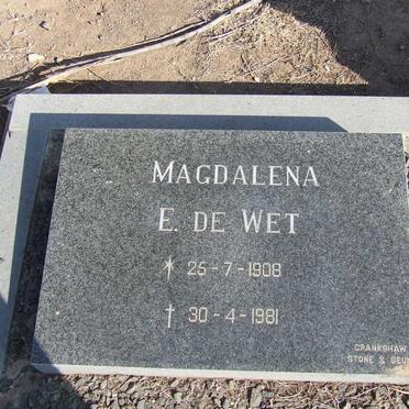 WET Magdalena E., de 1908-1981