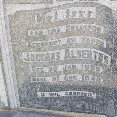 WET Jacobus Albertus, de 1885-1948