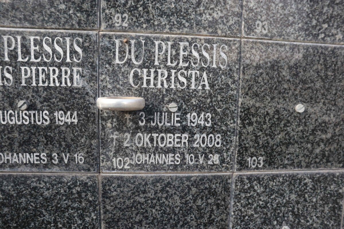 PLESSIS Christa, du 1943-2008