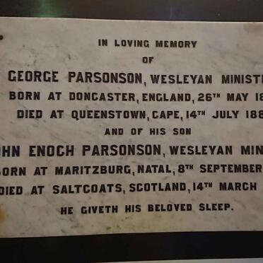 PARSONSON George 1817-1881 :: PARSONSON John Enoch 1849-1900