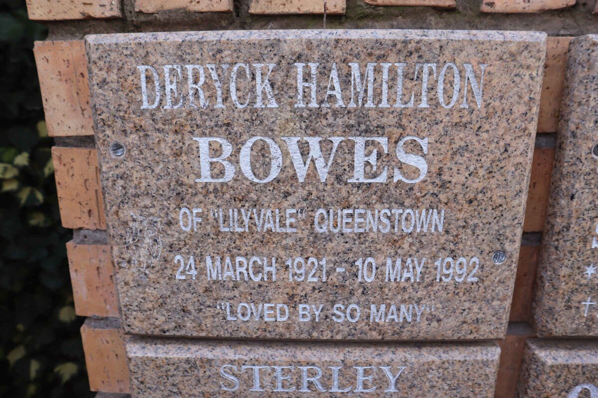 BOWES Deryck Hamilton 1921-1992
