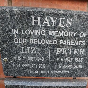HAYES Peter 1936-2016 & Liz 1940-2012