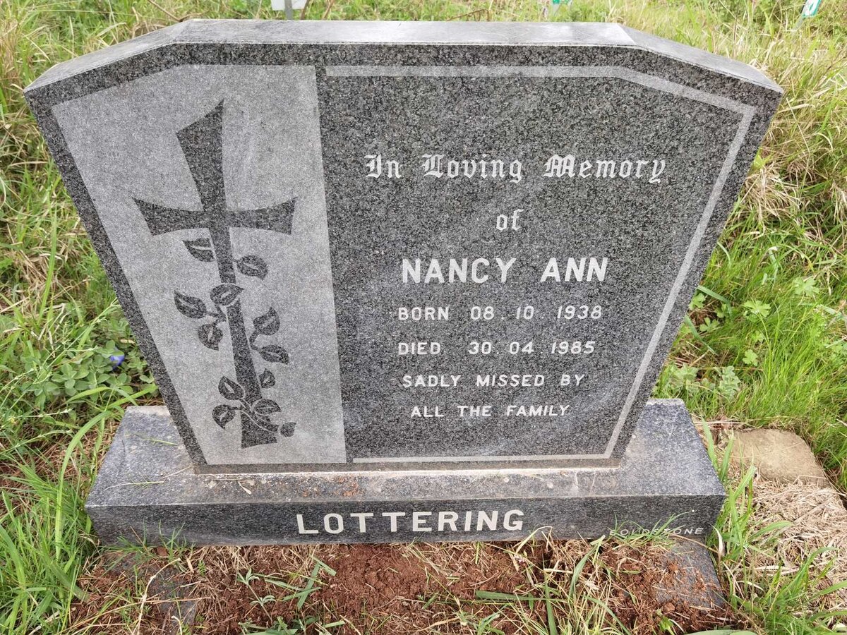 LOTTERING Nancy Ann 1938-1985