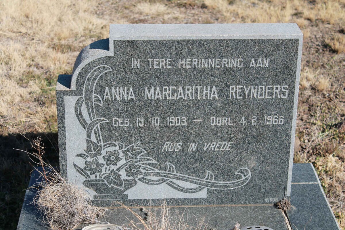 REYNDERS Anna Margaritha 1903-1966