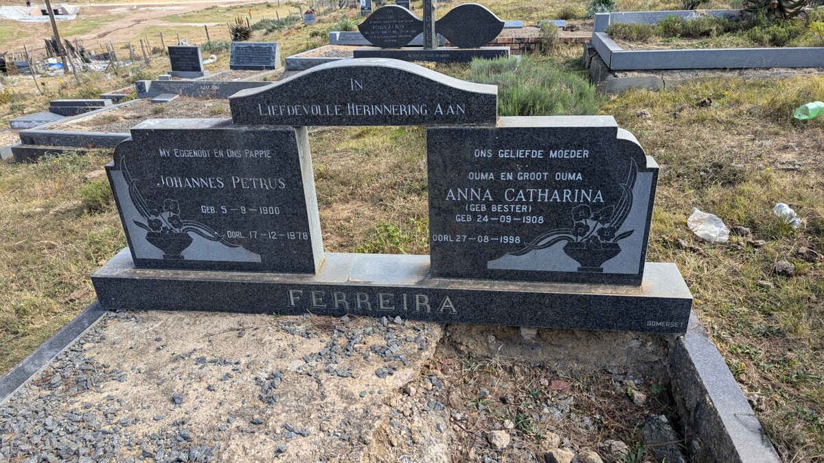 FERREIRA Johannes Petrus 1900-1978 & Anna Catharina BESTER 1908-1998