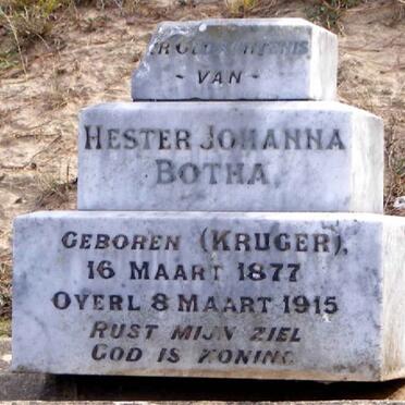 BOTHA Hester Johanna nee KRUGER 1877-1915