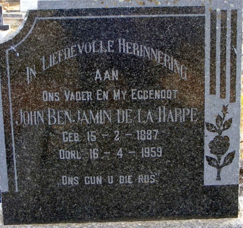 HARPE John Benjamin, de la 1887-1959