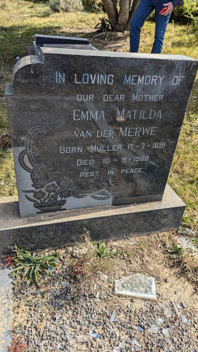 MERWE Emma Matilda, van der nee MULLER 1891-1968