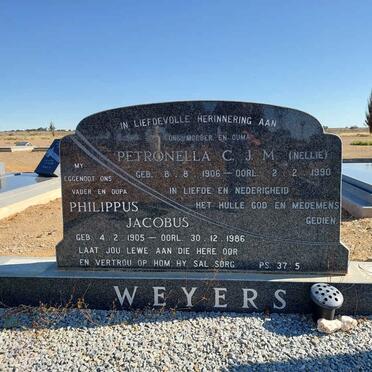 WEYERS Philippus Jacobus 1905-1986 &amp; Petronella C.J.M. 1906-1990