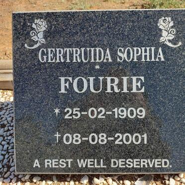 FOURIE Gertruida Sophia 1909-2001