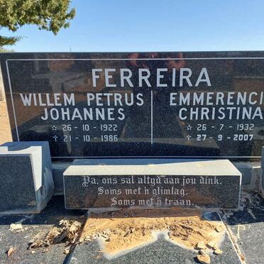 FERREIRA Willem Petrus Johannes 1922-1986 &amp; Emmerencia Christina 1932-2007