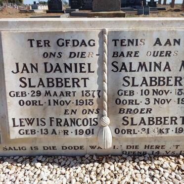 SLABBERT Jan Daniel 1877-1918 &amp; Samina M. 1883-1918 :: SLABBERT Lewis Francois 1901-1918