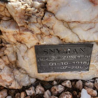 SNYMAN Carolina Johanna 1918-2001