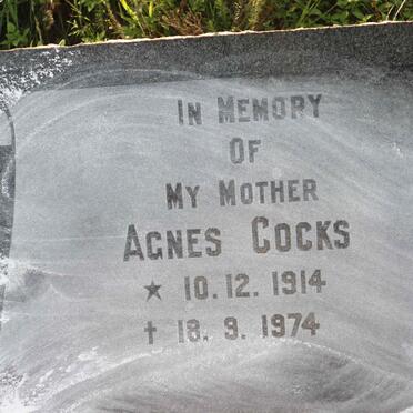 COCKS Agnes 1914-1974