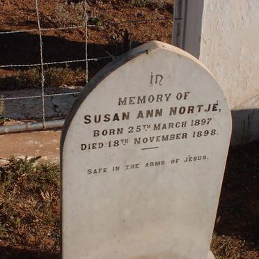 NORTJE Susan Ann 1897-1898