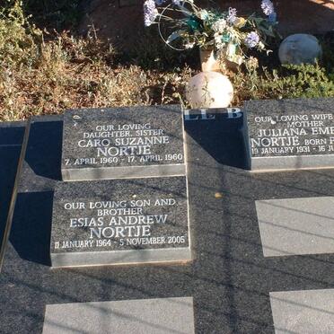 NORTJE Caro Suzanne 1960-1960 :: NORTJE Esias Andrew 1964-2005 :: NORTJE Juliana Emelia nee PEPLER 1931-2002