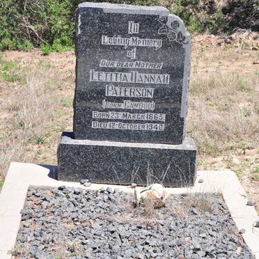 PATERSON Letitia Hannah nee CAWOOD 1865-1940