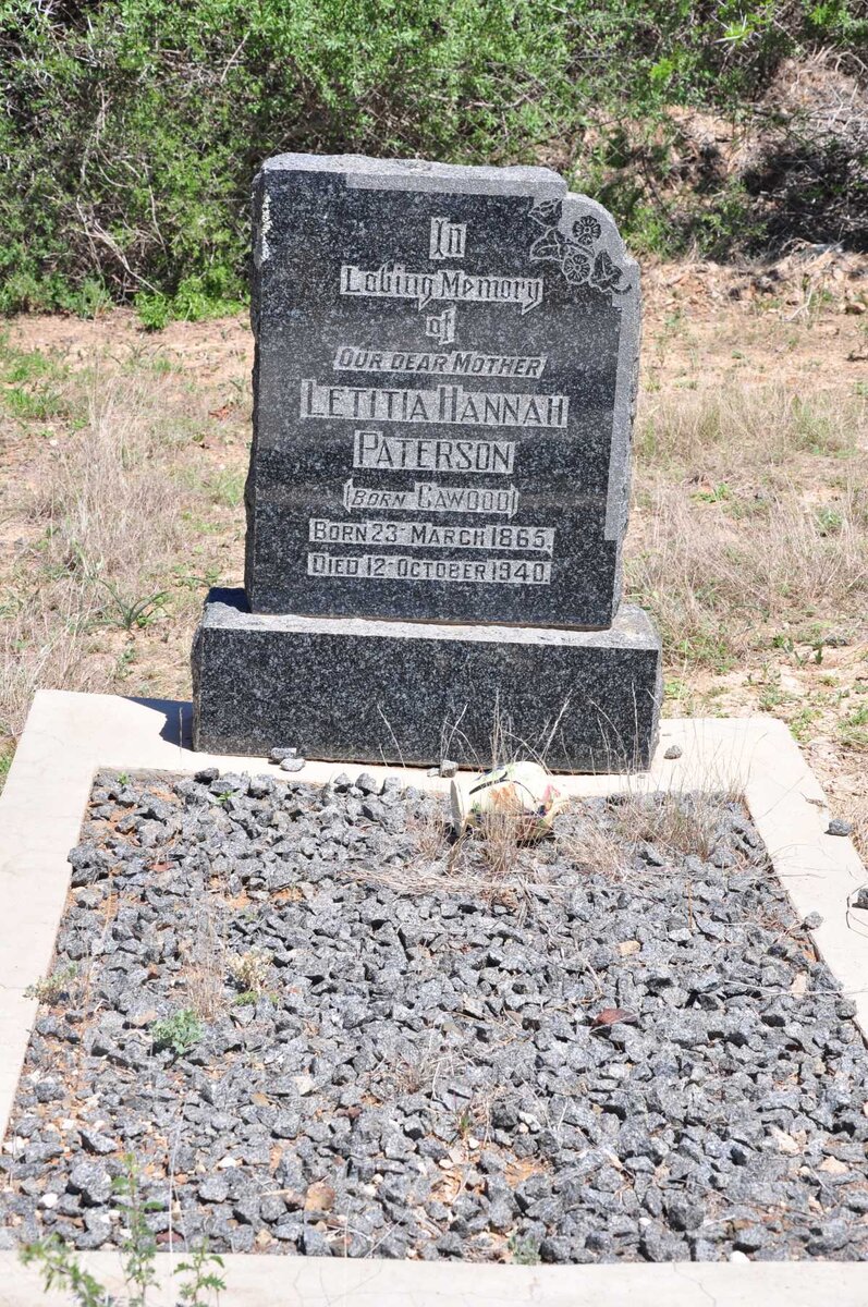 PATERSON Letitia Hannah nee CAWOOD 1865-1940