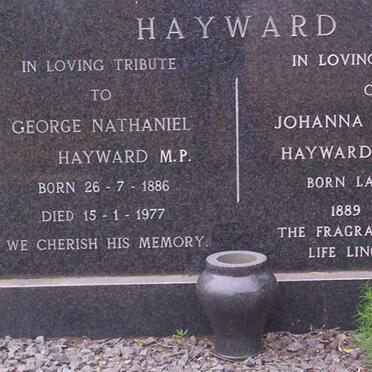 HAYWARD George Nathaniel 1886-1977 &amp; Johanna Elizabeth LAUBSCHER 1889-1981