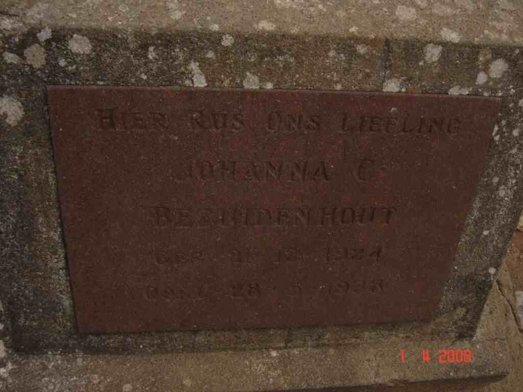 BEZUIDENHOUT Johanna C. 1924-1938