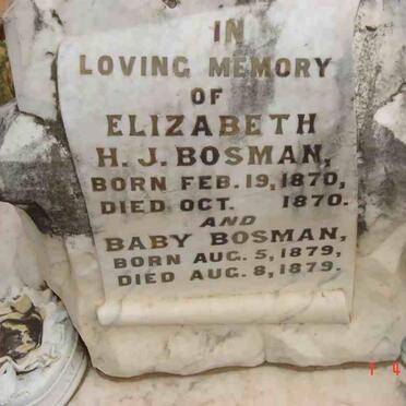 BOSMAN Elizabeth H.J. 1870-1870 :: BOSMAN Baby 1879-1879