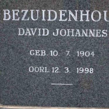 BEZUIDENHOUT David Johannes 1904-1998