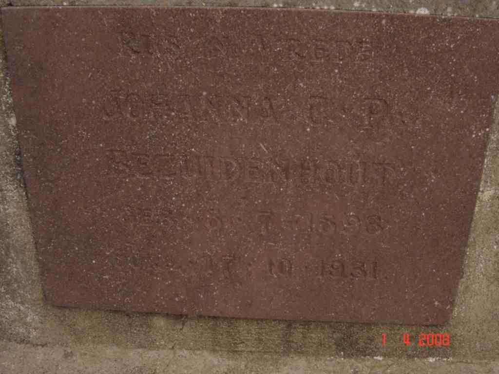 BEZUIDENHOUT Johanna C.P. 1898-1931