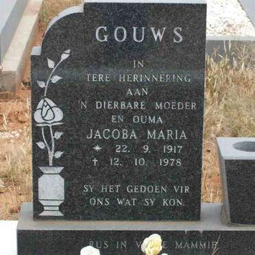 GOUWS Jacoba Maria 1917-1978