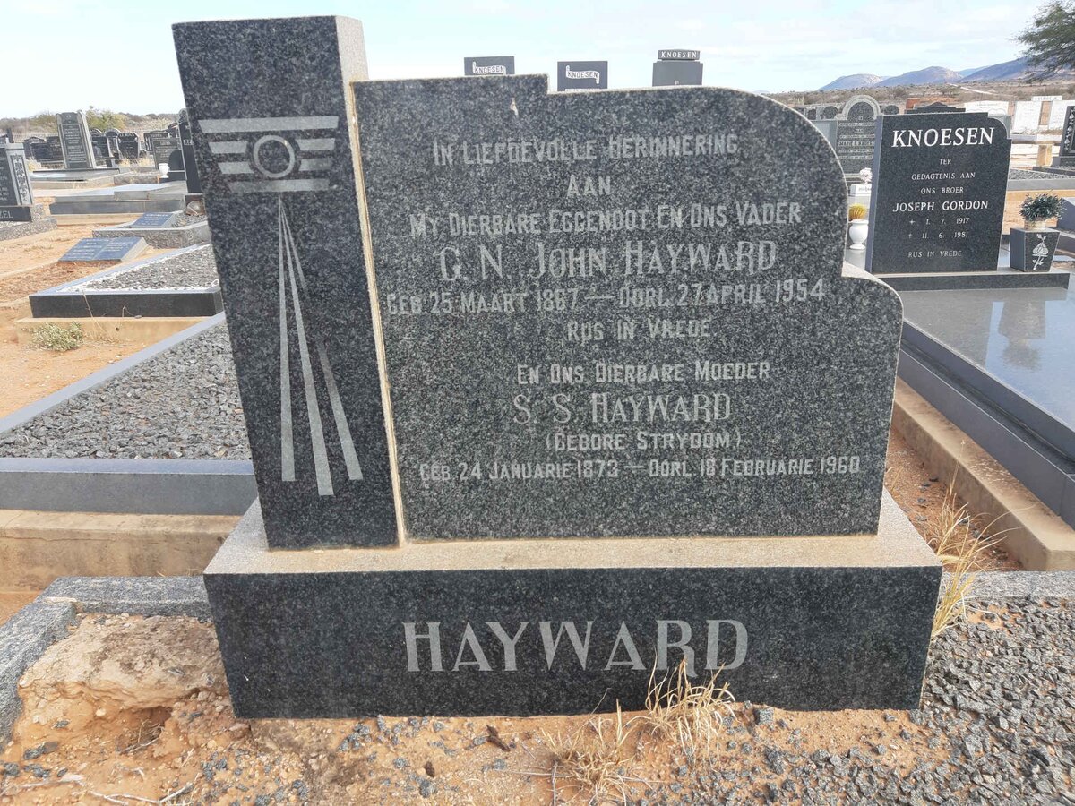 HAYWARD G.N. John 1867-1954 &amp; S.S. STRYDOM 1873-1960