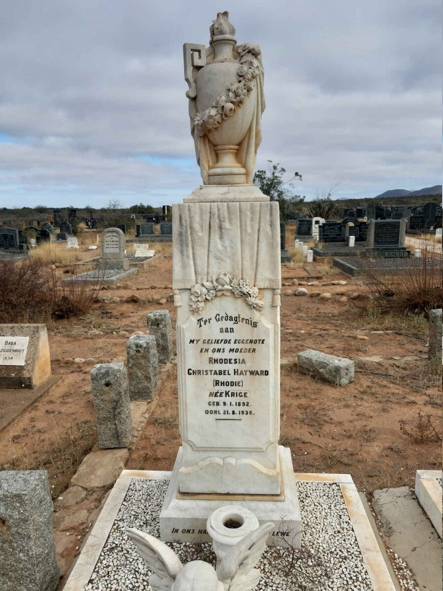 HAYWARD Rhodesia Christabel KRIGE 1892-1936