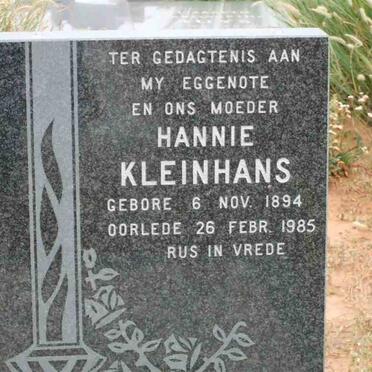 KLEINHANS Hannie 1894-1985