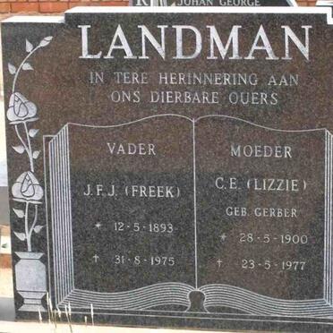 LANDMAN J.F.J. 1893-1975 &amp; C.E. GERBER 1900-1977