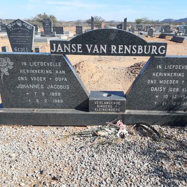 RENSBURG Johannes Jacobus, Janse van 1898-1983 &amp; Daisy KILIAN 1909-1981