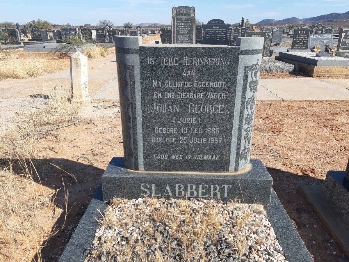 SLABBERT Johan George 1886-1957