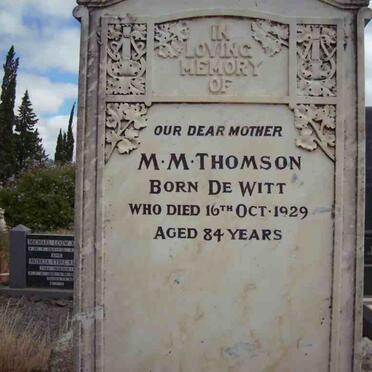 THOMSON M.M. nee DE WITT -1929