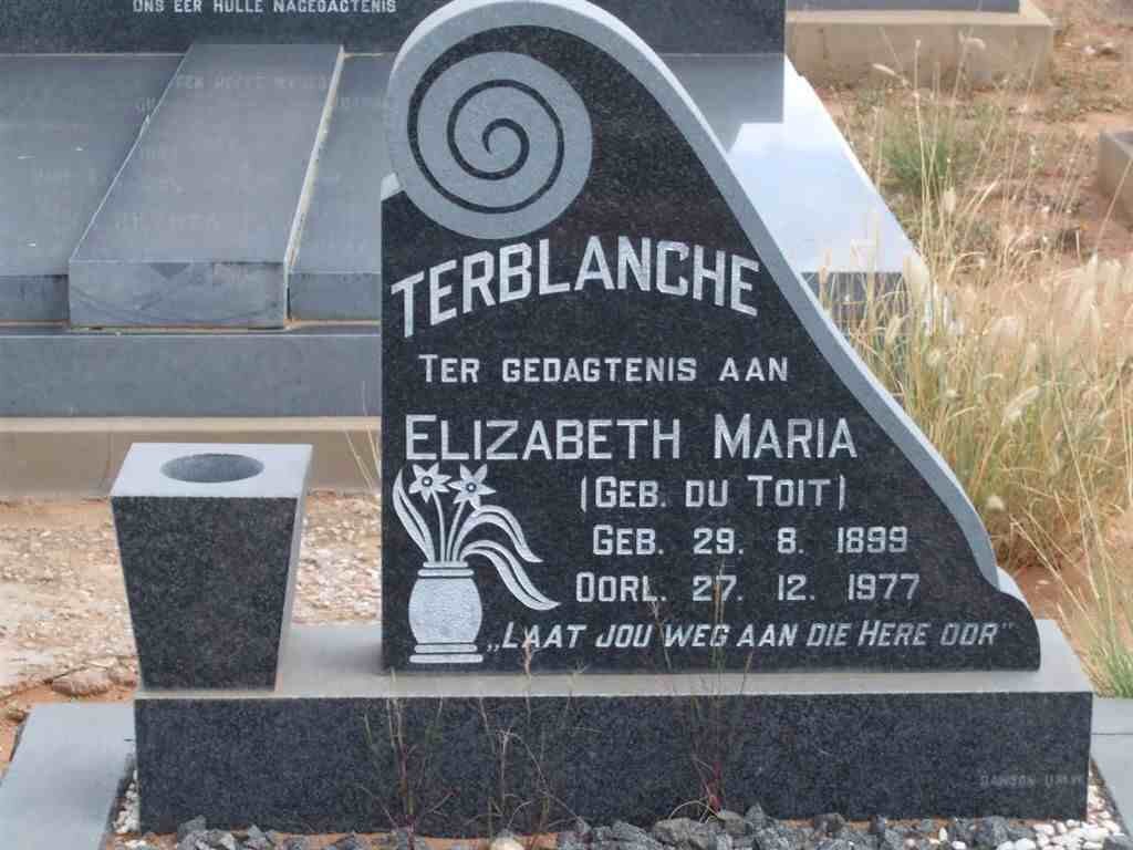 TERBLANCHE Elizabeth Maria nee DU TOIT 1899-1977