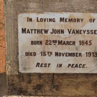 VANEYSSEN Matthew John 1845-1913