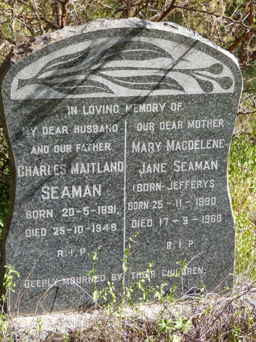 SEAMAN Charles Maitland 1891-1948 & Mary Magdalene Jane JEFFERYS 1890-1960