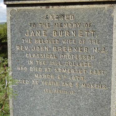BREBNER Jane nee BURNETT -1873