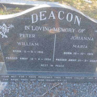 DEACON Peter William 1916-1994 &amp; Johanna Maria 1915-2007