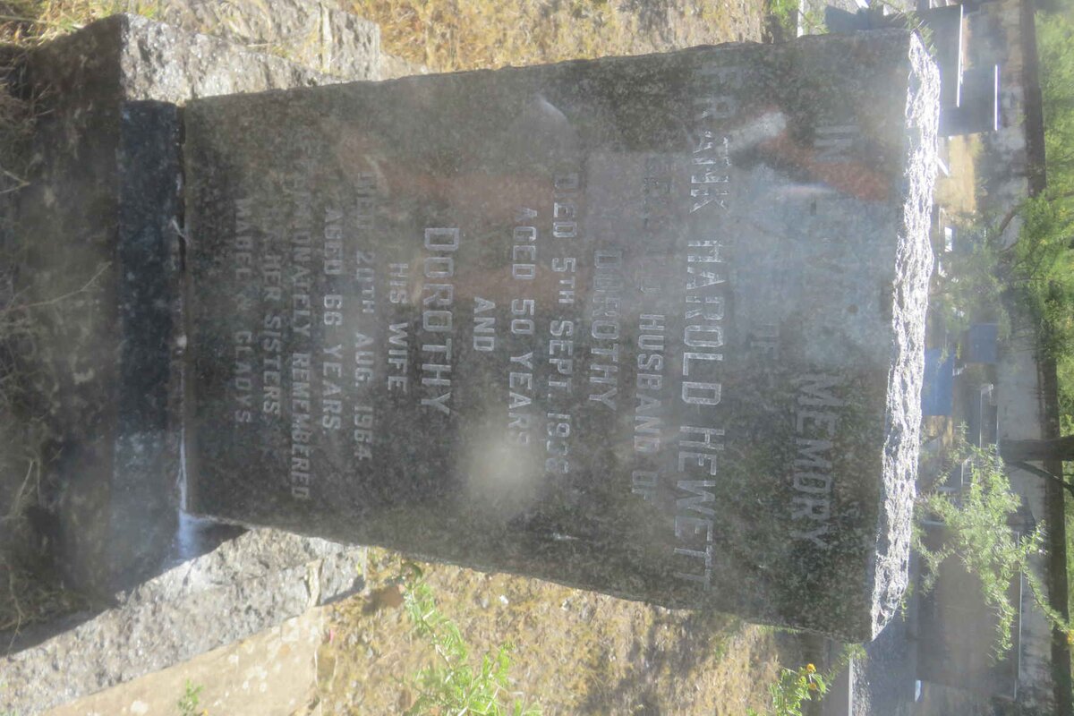 HEWETT Frank Harold -1938 &amp; Dorothy -1964