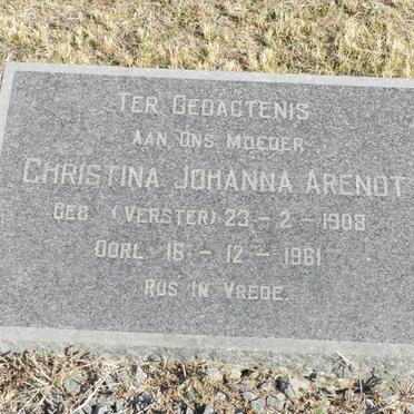 ARENDT Christina Johanna nee VERSTER 1908-1961