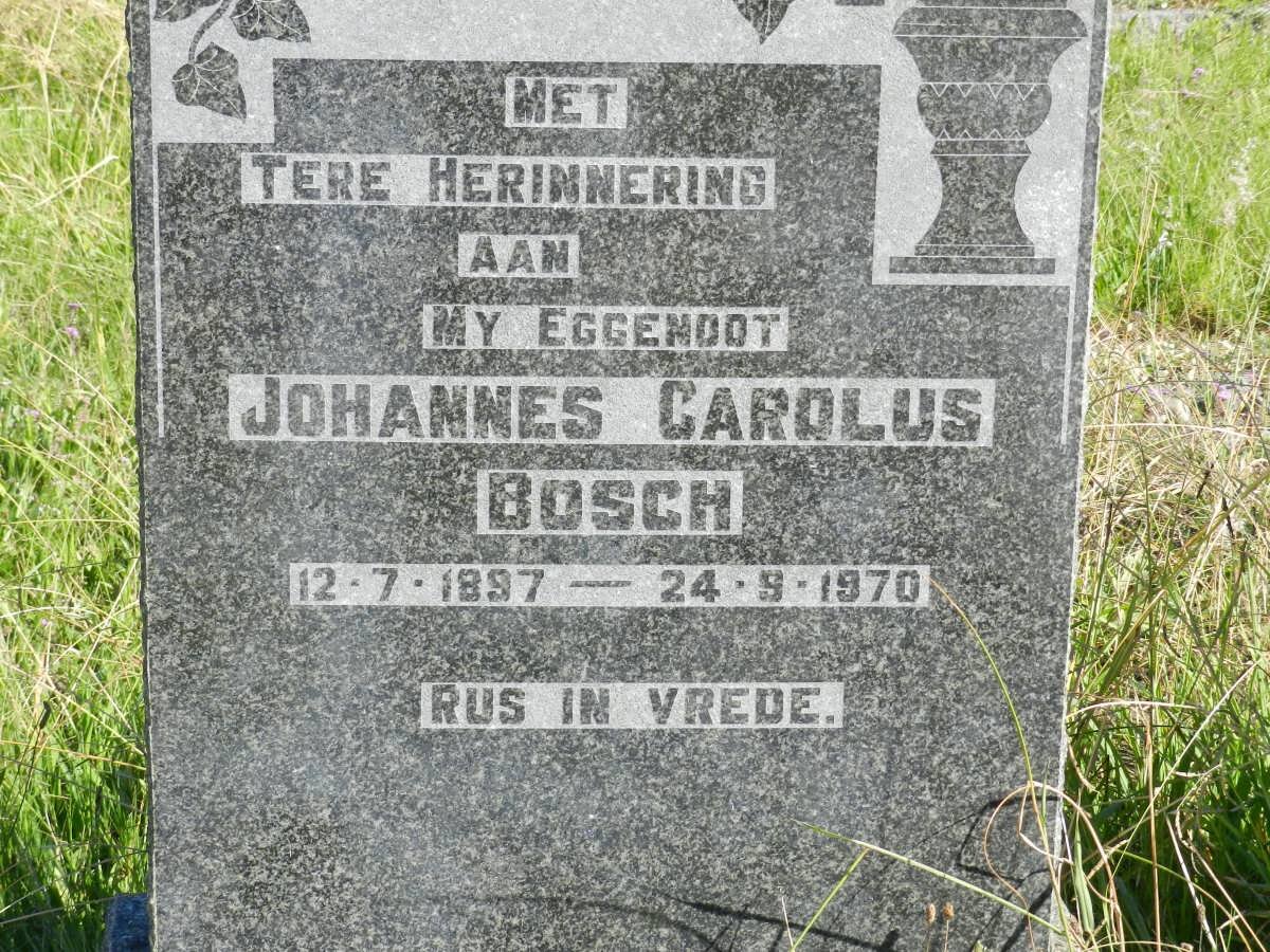 BOSCH Johannes Carolus 1897-1970