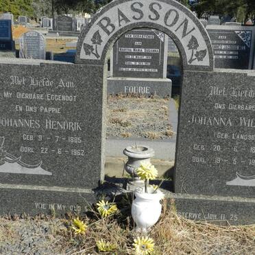 BASSON Johannes Hendrik 1885-1962 &amp; Johanna Wilhelmina LANDSBERG 1892-1971